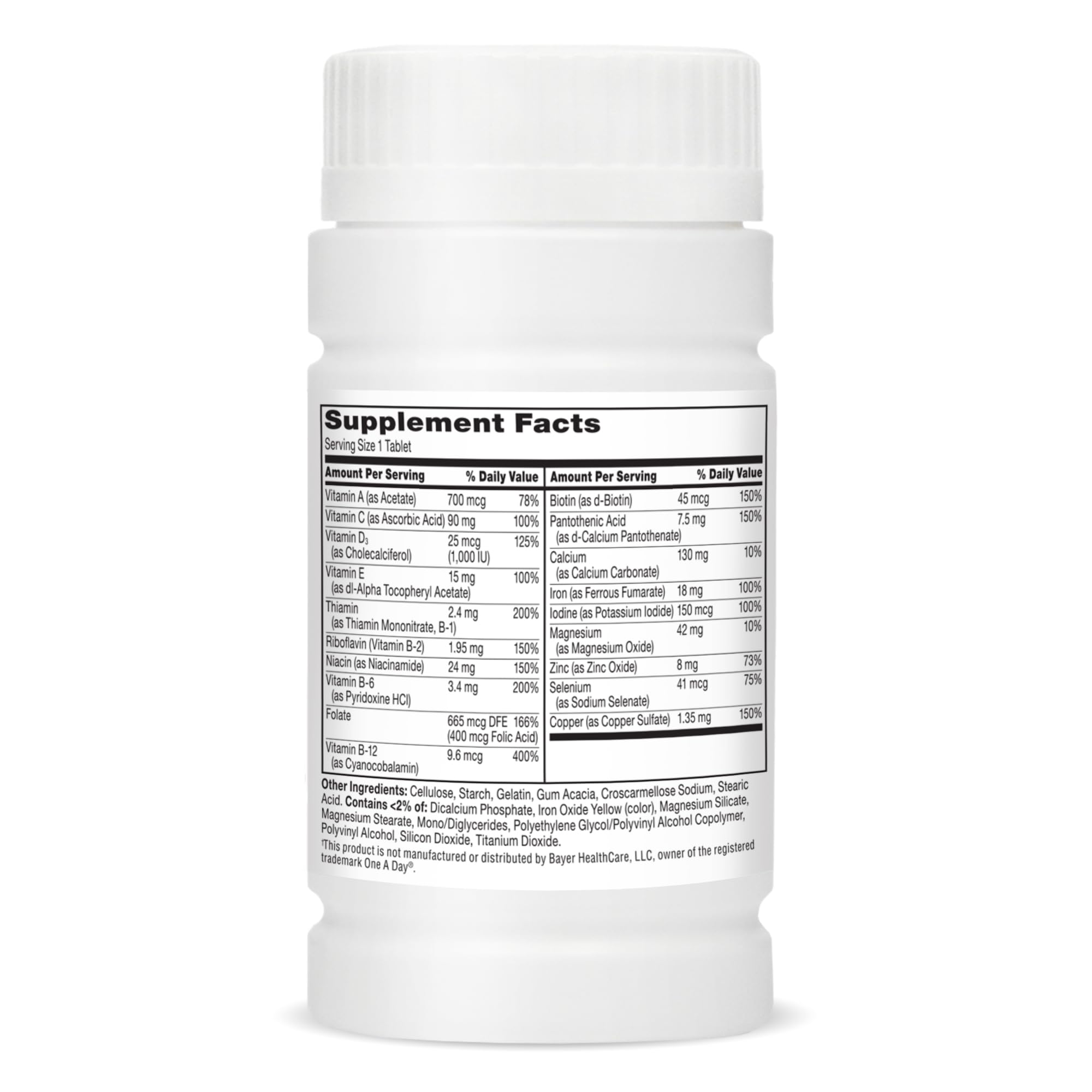 21st Century Women's Daily Multivitamin UAE Supplement Facts Label for Daily Nutritional Support