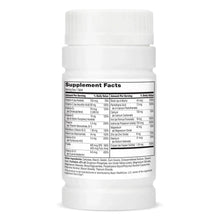 Women’s multivitamin supplement bottle, back label with Supplement Facts