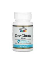 Zinc citrate supplement bottle, 50 mg, 60 tablets by 21st Century