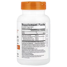 Vegan omega-3 softgels supplement bottle with Supplement Facts panel