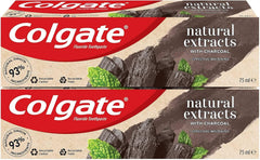 Colgate Natural Extracts Charcoal Whitening Toothpaste 75ml 2 pieces Value Pack