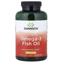 Swanson Vitamins Omega-3 Fish Oil, Lemon, 150 Softgels