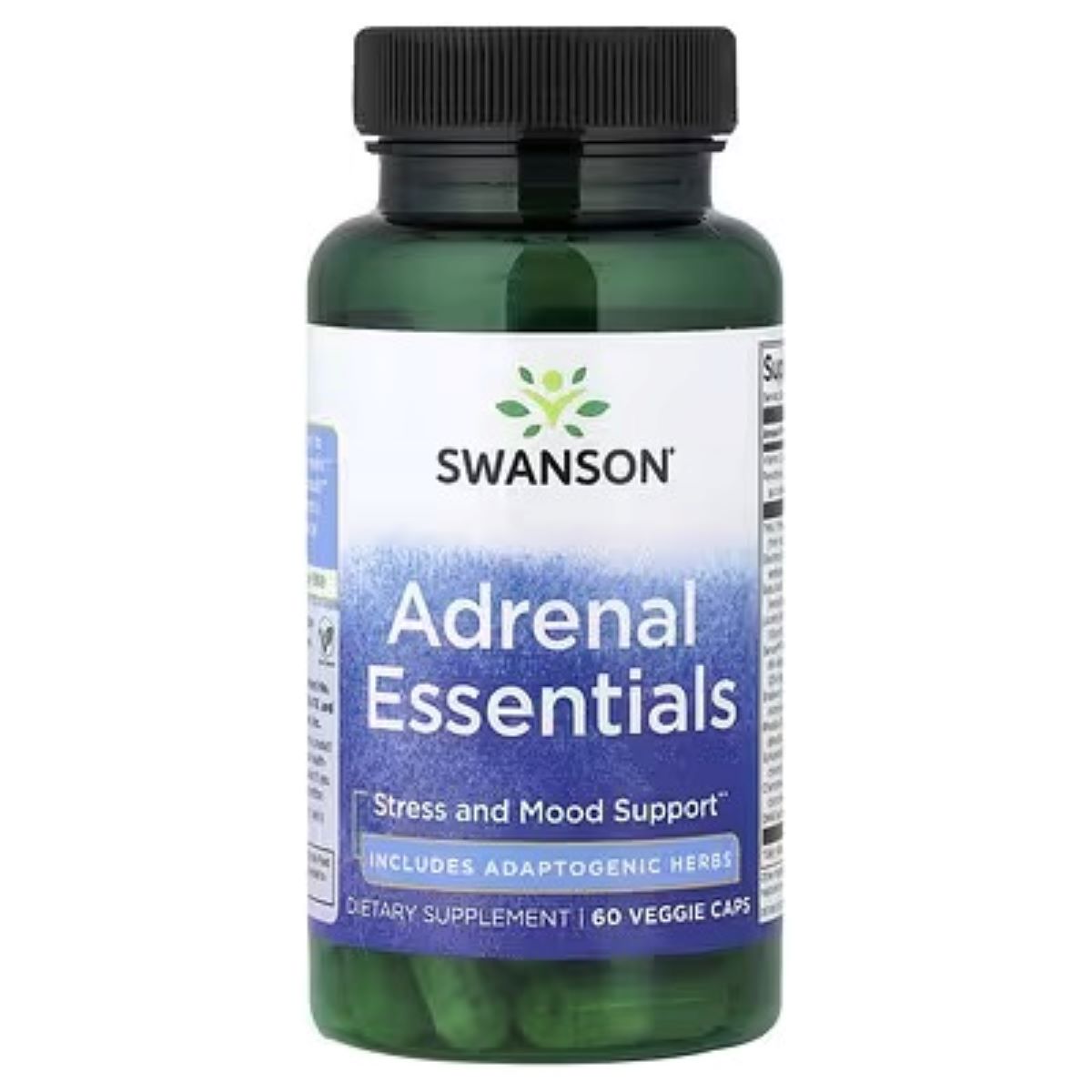 Swanson Vitamins Adrenal Essentials – 60 Veg Capsules | Herbal Adrenal Wellness Support Supplement