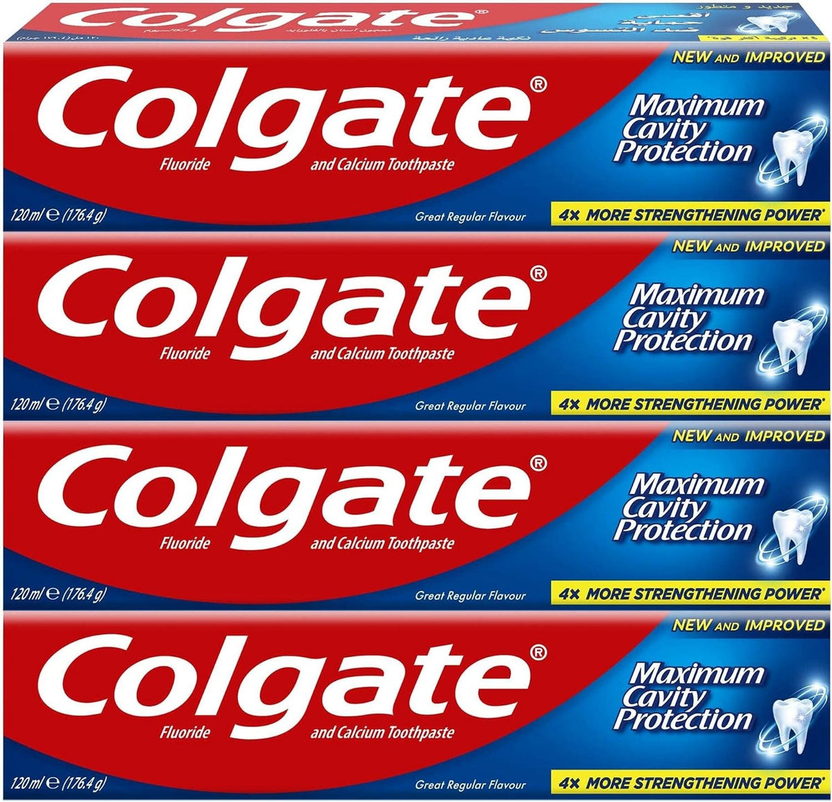 Colgate Maximum Cavity Protection Toothpaste Great Regular Flavour 120 ml (4Pack)