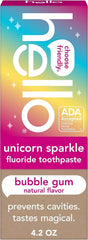 Unicorn sparkle fluoride toothpaste box, bubble gum flavor, ADA accepted, 4.2 oz
