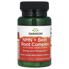 Swanson Vitamins NMN + Beet Root Complex, 30 Vegan Capsules