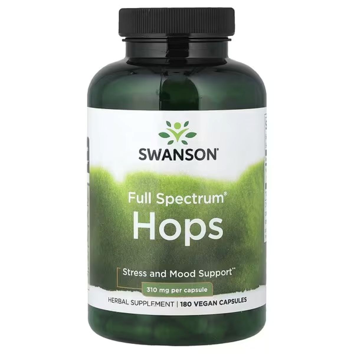 Swanson Vitamins Full Spectrum® Hops 310 mg – Herbal Wellness Supplement, 180 Vegan Capsules
