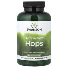Swanson Vitamins Full Spectrum® Hops 310 mg – Herbal Wellness Supplement, 180 Vegan Capsules