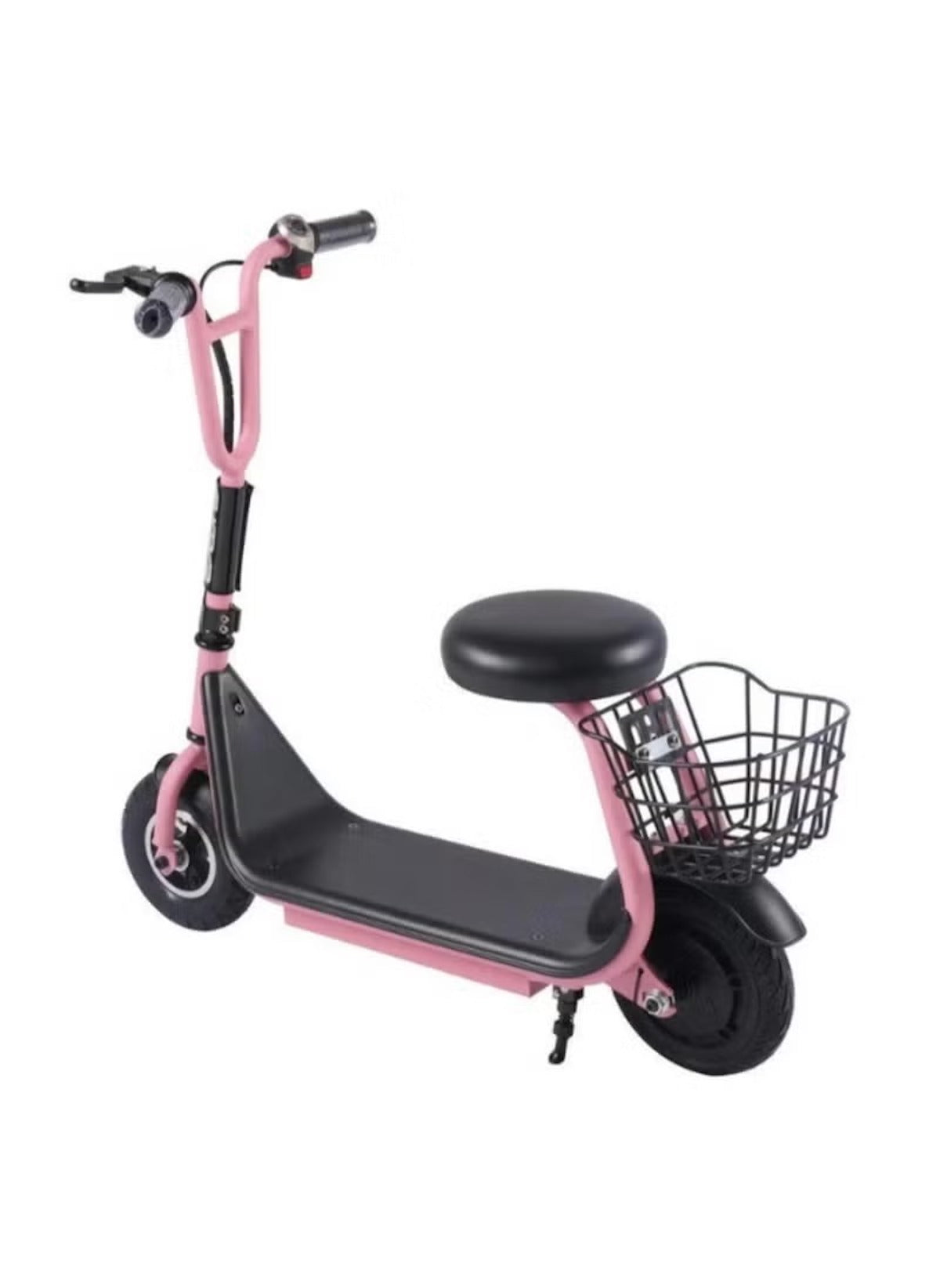 Huitich 250W kids ride on scooter in pink with seat and rear basket for easy storage