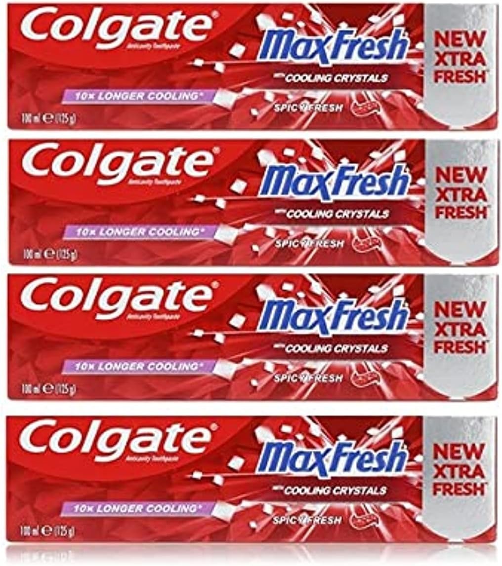 Colgate Max Fresh Spicy Toothpaste with Cooling Crystals - 100ml X 4
