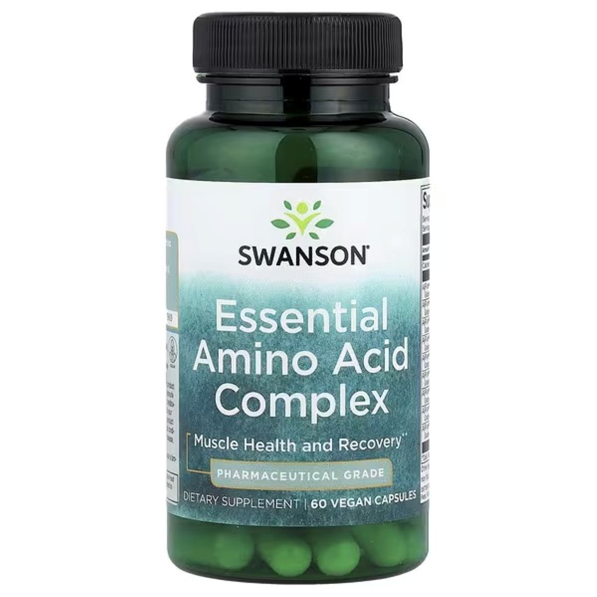 Swanson Vitamins Essential Amino Acid Complex – 60 Vegan Capsules | Complete Amino Acid Supplement for Muscle, Energy & Wellness Support