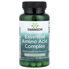 Swanson Vitamins Essential Amino Acid Complex – 60 Vegan Capsules | Complete Amino Acid Supplement for Muscle, Energy & Wellness Support