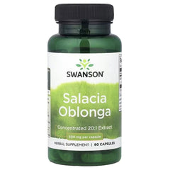 Swanson Vitamins Salacia Oblonga 500 mg – Herbal Metabolism & Wellness Support Supplement, 60 Capsules