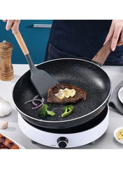 Huitich 26cm skillet for induction with nonstick surface cooking steak and vegetables