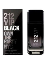 Eau de parfum bottle and box with 212 VIP Black branding