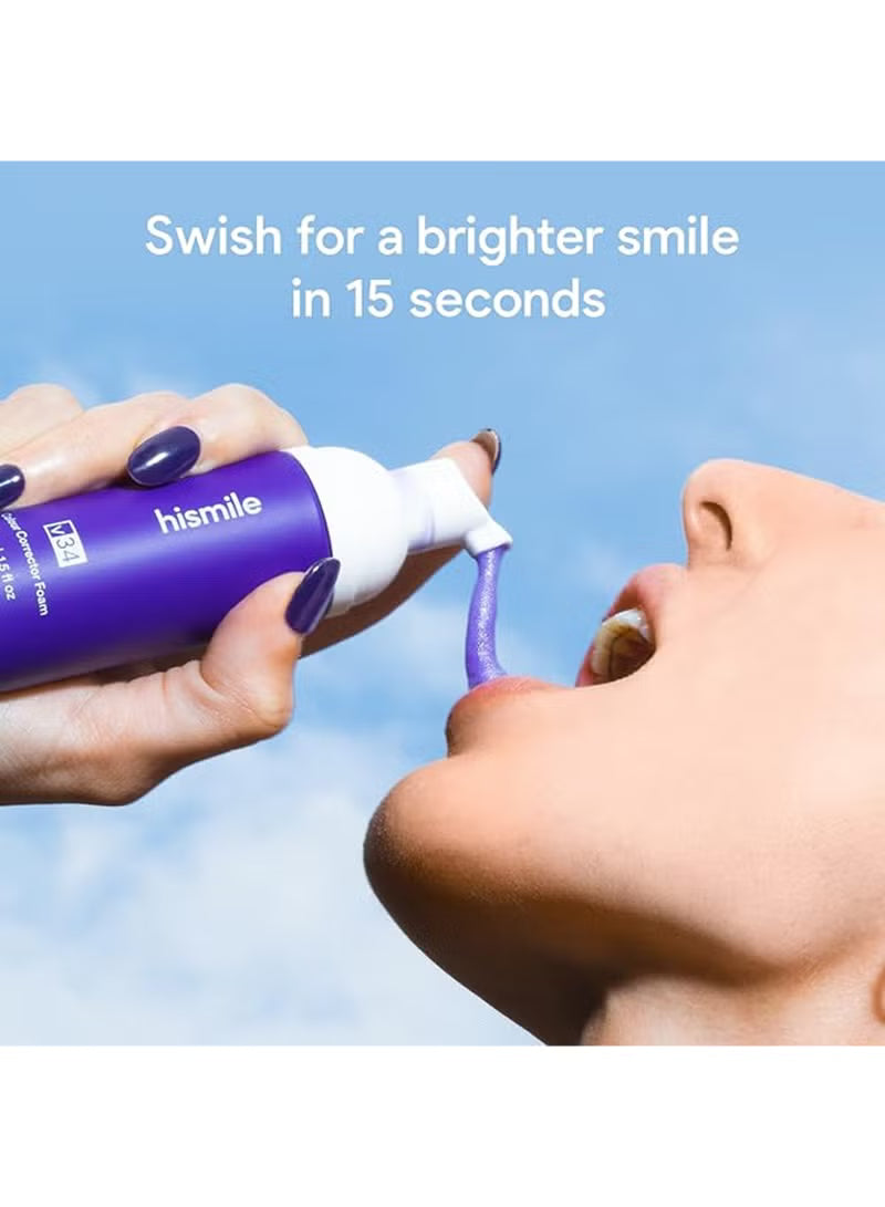 HiSmile Teeth Colour Corrector Foam 45ml – Viral Whitening & Stain-Removing Foam - Mumzar