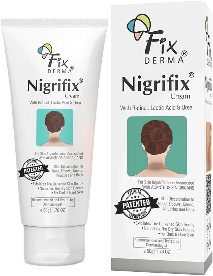 Fixderma Nigrifix Cream for Acanthosis Nigricans with Lactic Acid | Dermatologist Tested Retinol Cream | For Dark Body Parts like Neck, Ankles, Knuckles, Armpits, Thighs & Elbows | Exfoliant - 50g