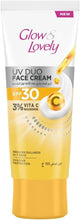 UV face cream tube, SPF 30, yellow squeeze bottle with Vita C and niacinamide label