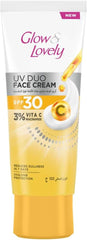 GLOW & LOVELY UV Duo Face Cream, SPF 30, with 3 percent Vitamin C and Niacinamide, Reduces Dullness in 7 Days, UVA and UVB Protection 100g