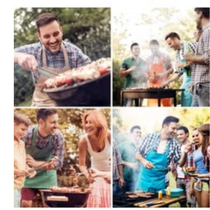 Huitich 29 piece grill accessories kit being used by happy people grilling outdoors at a barbecue party