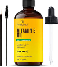Vitamin E oil bottle with dropper and applicator brushes, 35000 IU