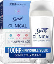 White Secret Clinical antiperspirant solid stick with blue label and card package