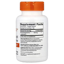 Phosphatidyl Serine supplement bottle with orange cap, Supplement Facts label panel
