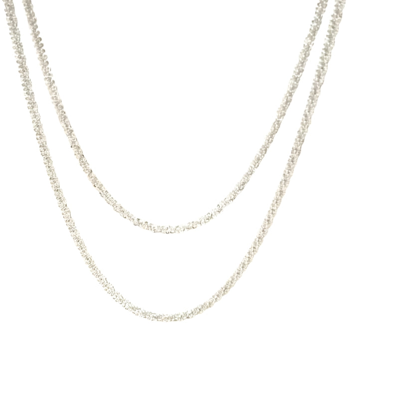 2 Layered Silver Chain Choker Necklace for Women