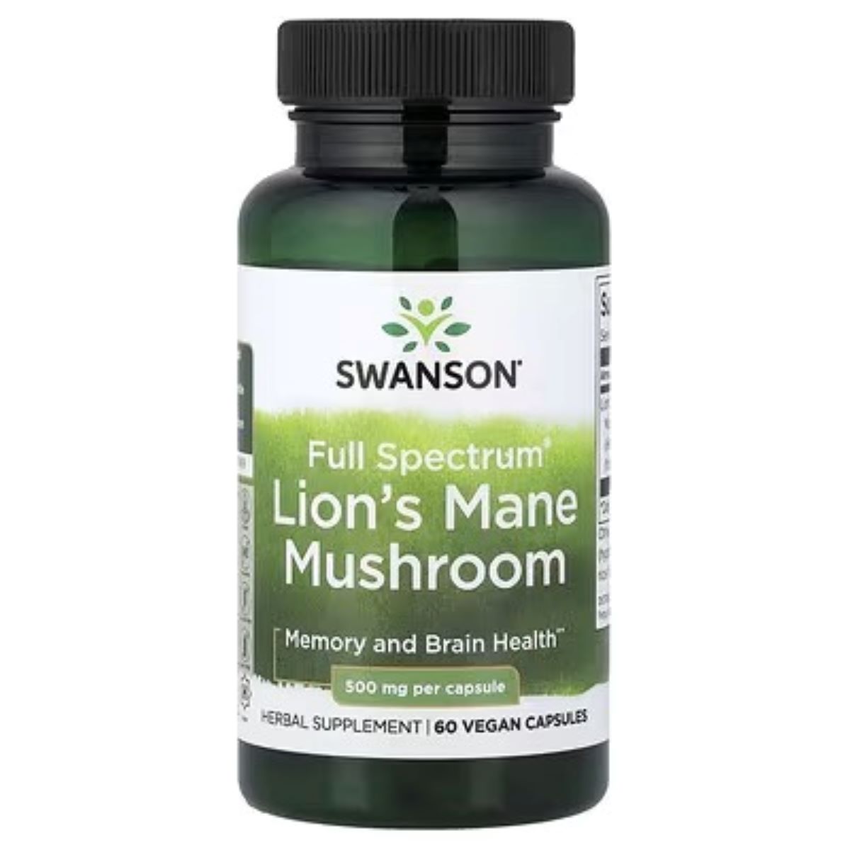 Swanson Vitamins Full Spectrum® Lion's Mane Mushroom 500 mg – 60 Capsules | Brain & Cognitive Support Supplement
