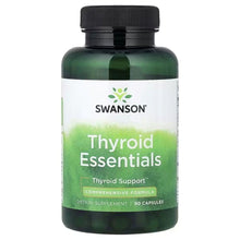 SWANSON Thyroid Essentials supplement bottle, 90 capsules, dark green