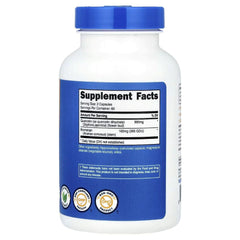 Nutricost quercetin supplement bottle, blue label back with Supplement Facts panel