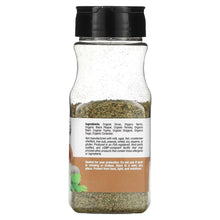 California Gold Nutrition organic all purpose seasoning bottle with black cap, 3 oz