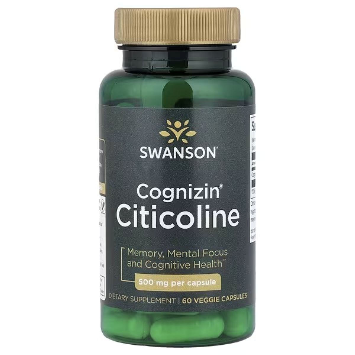 Swanson Vitamins Cognizin® Citicoline 500 mg – 60 Veggie Capsules
