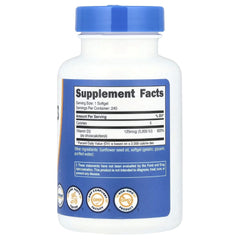 Nutricost Vitamin D3 125 mcg (5,000 IU) Softgels – 240 Softgels | High-Potency Vitamin D Supplement for Bone & Immune Health