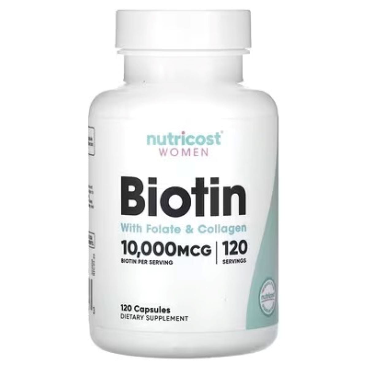 Nutricost Women's Biotin with Folate & Collagen 10,000mcg – 120 Capsules | Hair, Skin & Nail Support