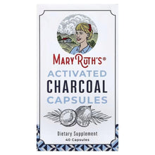 MaryRuth's activated charcoal capsules dietary supplement, 40-count label