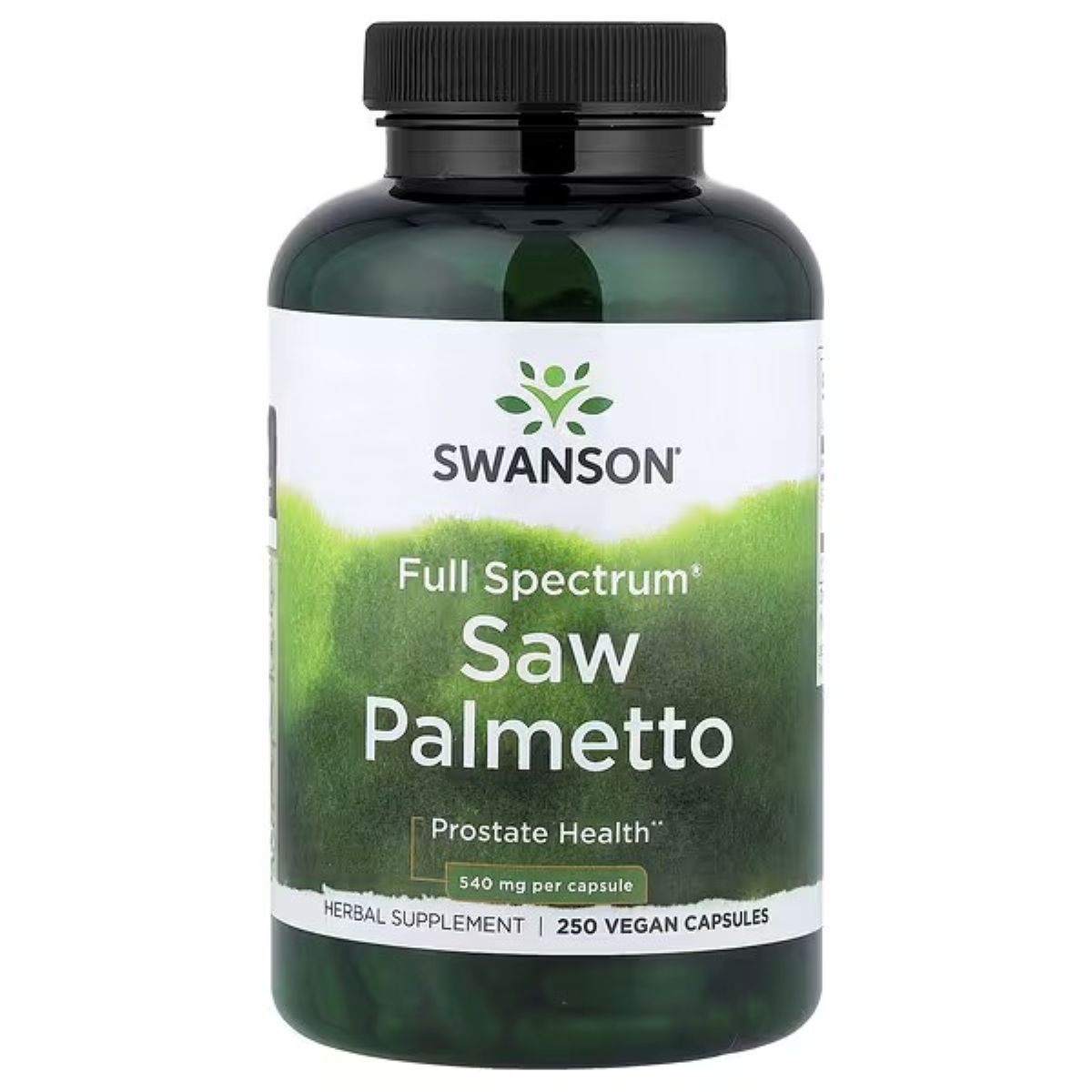 Swanson Vitamins Full Spectrum® Saw Palmetto 540 mg – 250 Vegan Capsules | Herbal Supplement for Men's Wellness & Prostate Support