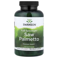 Swanson Vitamins Full Spectrum® Saw Palmetto 540 mg – 250 Vegan Capsules | Herbal Supplement for Men's Wellness & Prostate Support