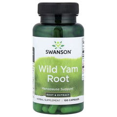 Swanson Wild Yam Root herbal supplement bottle, 100 capsules
