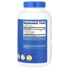 Nutricost Bitter Melon supplement bottle, Supplement Facts label, blue cap