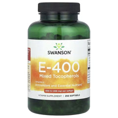 Swanson Vitamins Vitamin E-400, Mixed Tocopherols, 400 IU (268 mg), 250 Softgels