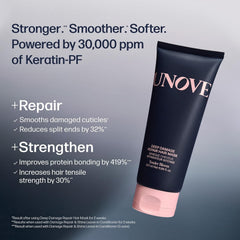 UNOVE Deep Damage Hair Treatment Mask Ex 207 ml/7fl.oz | Premium Nourishing Hair Mask | Conditioner for Dry Frizzy Damaged Hair with Keratin-PF | Strengthening & Hydrating
