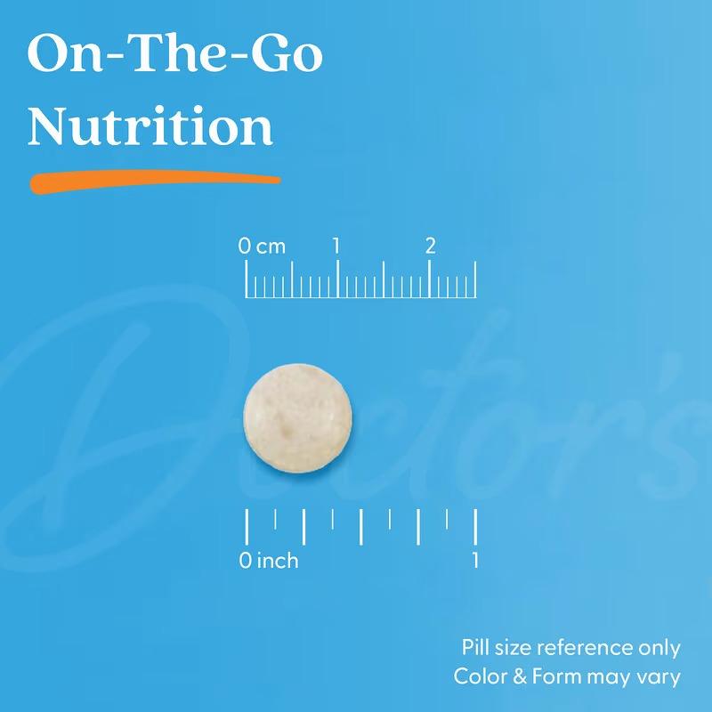 Sustained-release niacin tablet size reference with inch ruler markings