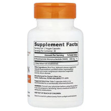 NMN delayed release supplement bottle back label with Supplement Facts and orange cap