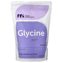 Unflavored glycine powder supplement pouch, 1 kg (2.2 lb), water soluble powder