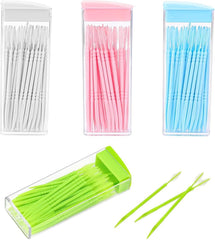 ALMEKAQUZ 4 PCS Interdental Brush, Toothpicks Brush, Tooth Flossing Brush, Silicone Material Dual-Head Design Soft Practical And Compact Portable Cleaning Tool, Suitable for Clean Teeth Gaps