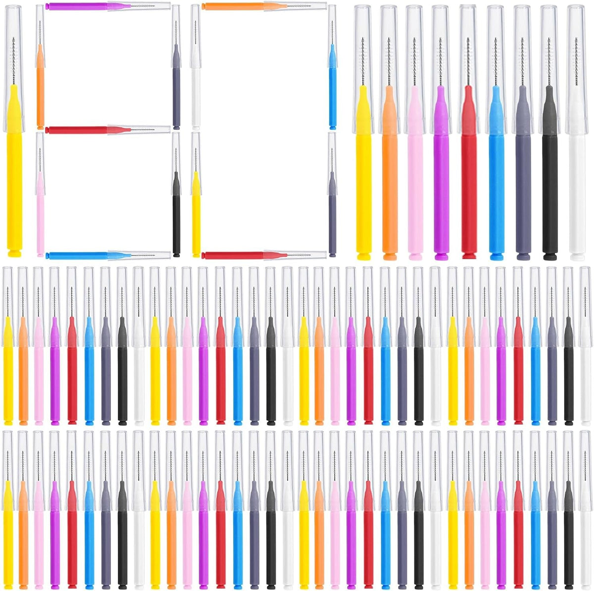 180 Pcs Dental Floss Picks, Soft Silicone Tooth Picks Flossers, Interdental Brushes with Case, Soft Dental Floss Picks for Teeth Cleaning, Braces, Bridges, Adult, Plaque Removal