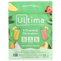 Green Ultima Replenisher Tea Fresher variety pack box, 16 electrolyte stickpacks