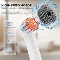 Huitich electric cleaning brush with high-speed motor and 360-degree spin brush head 3-in-1 household cleaning tool