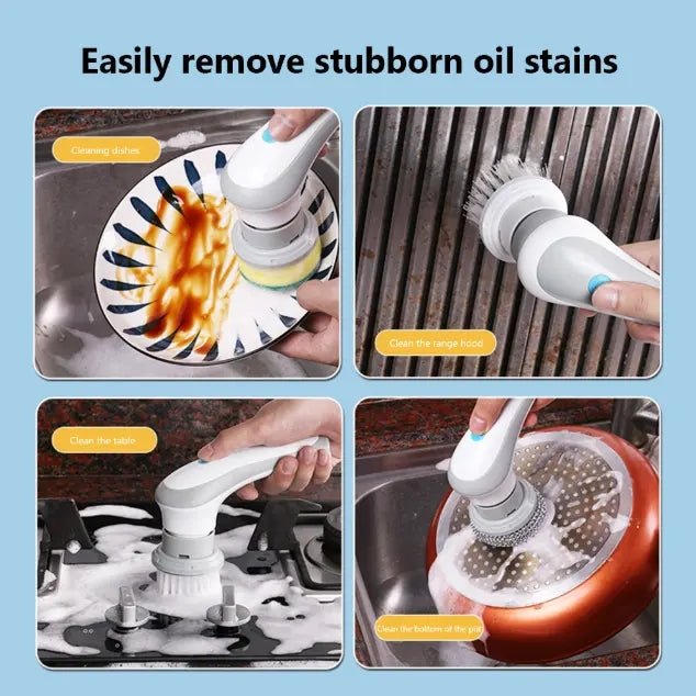 Huitich electric cleaning brush 3-in-1 household cleaning tool removing oil stains from dishes and stove